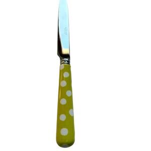 NEW Sabre Paris Lime Green Polka Dot Breakfast Knife